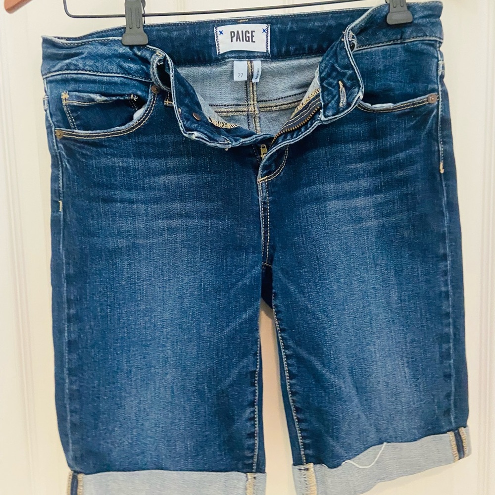 Paige Denim Shorts in Dark Blue